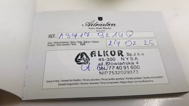 ZEGAREK DAMSKI ADRIATICA FASHION ADRIATICA A3717,9214Q