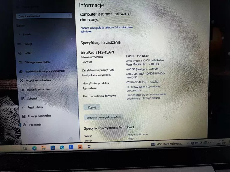 LAPTOP LENOVO IDEAPAD S145-15API 81UT