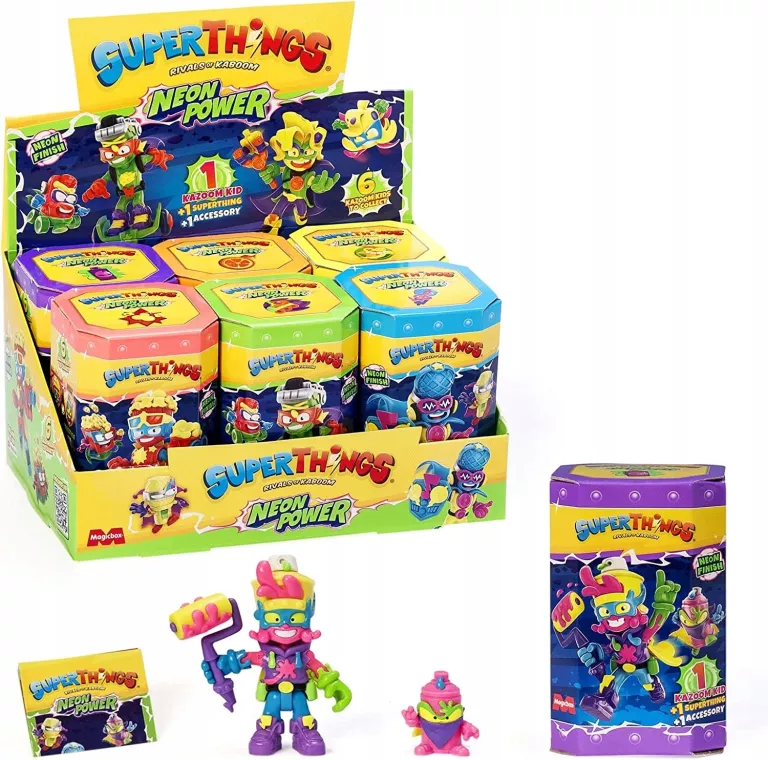 SUPER THINGS ZINGS SERIA 11 NEON POWER - 6 FIGUREK KAZOOM KID - CAŁY BOX
