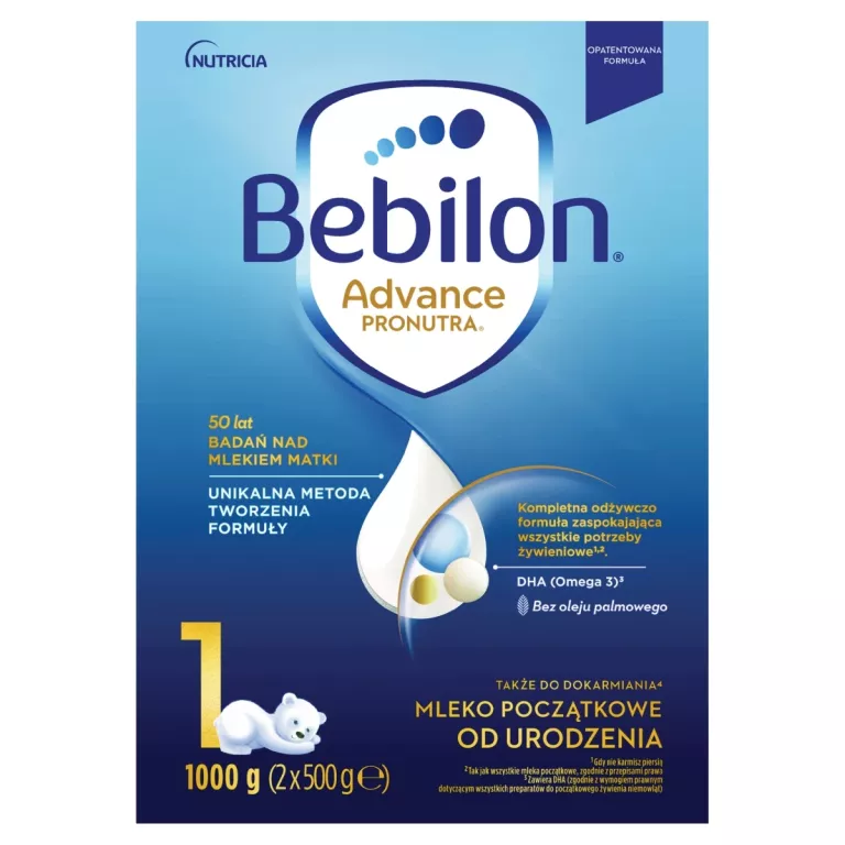 BEBILON 1 ADVANCE PRONUTRA MLEKO POCZĄTKOWE OD URODZENIA 1000 G (2 X 500G)