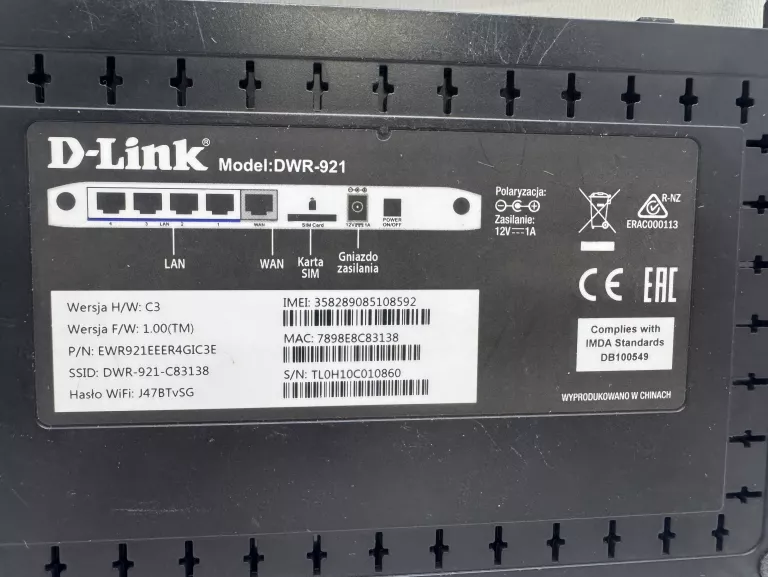 ROUTER D-LINK DWR-921 SAM