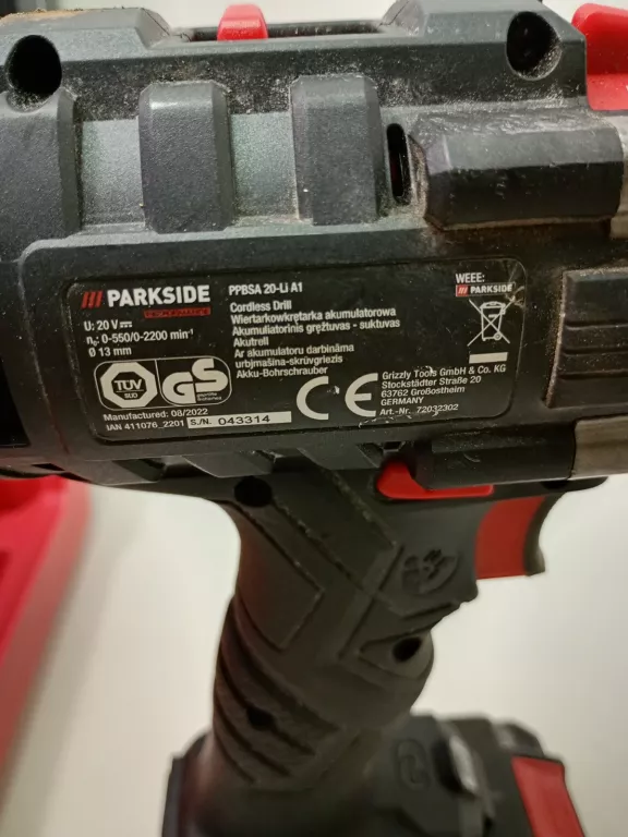 WIERTARKO-WKRĘTARKA PARKSIDE PABSP 20-LI C4 BEZSZCZOTKOWA + WALIZKA