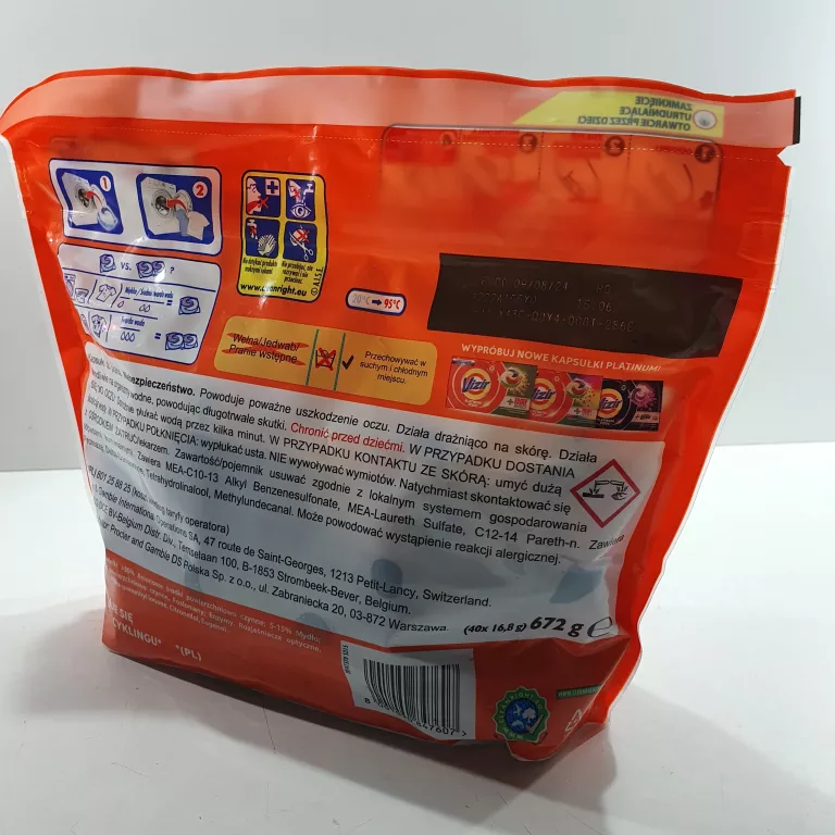 KAPSUŁKI DO PRANIA KOLORÓW VIZIR ALL IN 1 KOLOR OPAKOWANIE XL 40 SZT