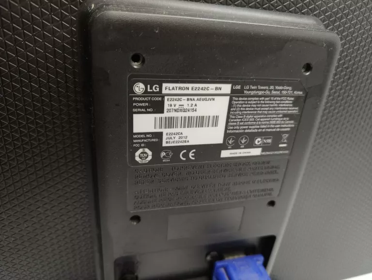 MONITOR LG FLATRON E2242C 21,5 FHD