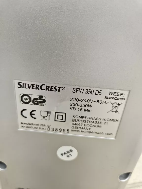 MASZYNK DO MIĘSA SILVERCREST SFW 350D5
