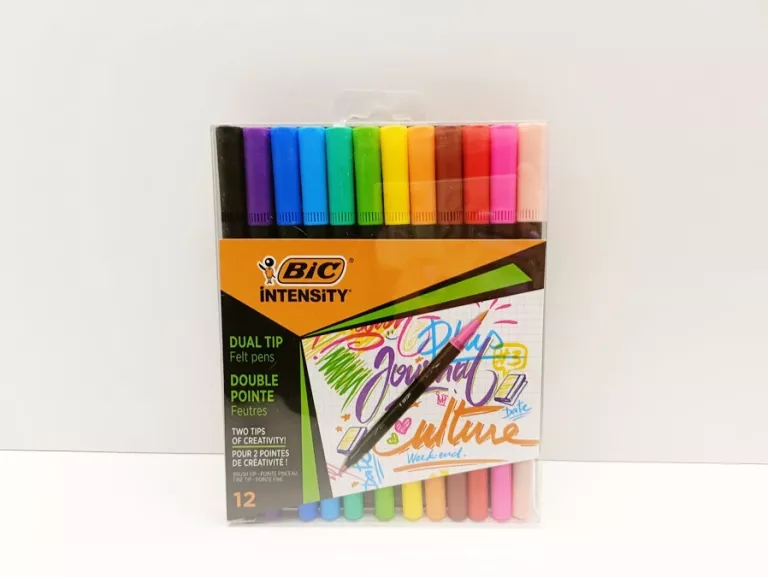 BIC INTENSITY DUAL TIP CLASSIC PISAKI DWUSTRONNE PĘDZELKOWE 12 KOLORÓW