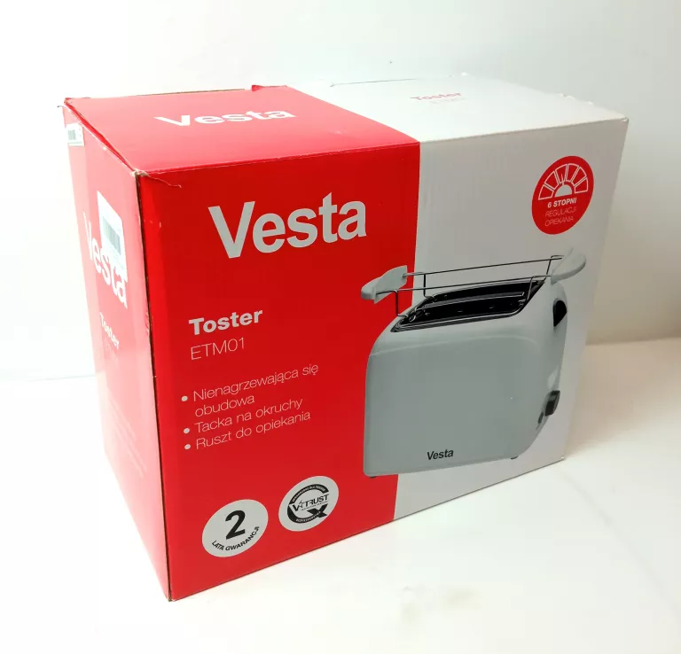 TOSTER OPIEKACZ PIECZYWA VESTA ETM01 800W