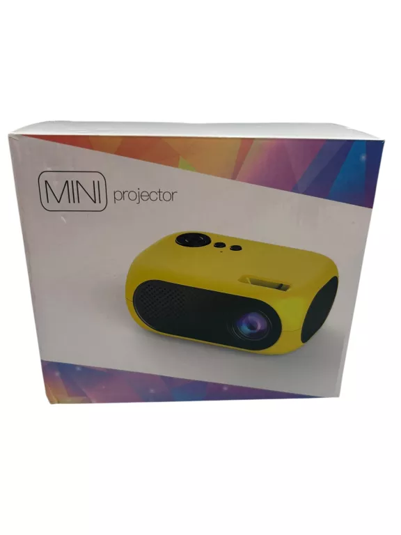 PRZENOŚNY PROJEKTOR RZUTNIK Z DŹWIĘKIEM M24 ŻÓŁTY LED FULL HD 360 STOPNI