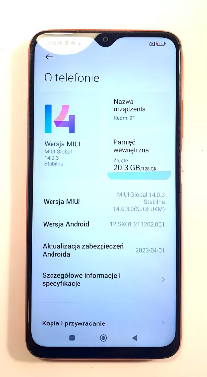 SMARTFON XIAOMI REDMI 9T 8 GB / 128 GB 4G (LTE)