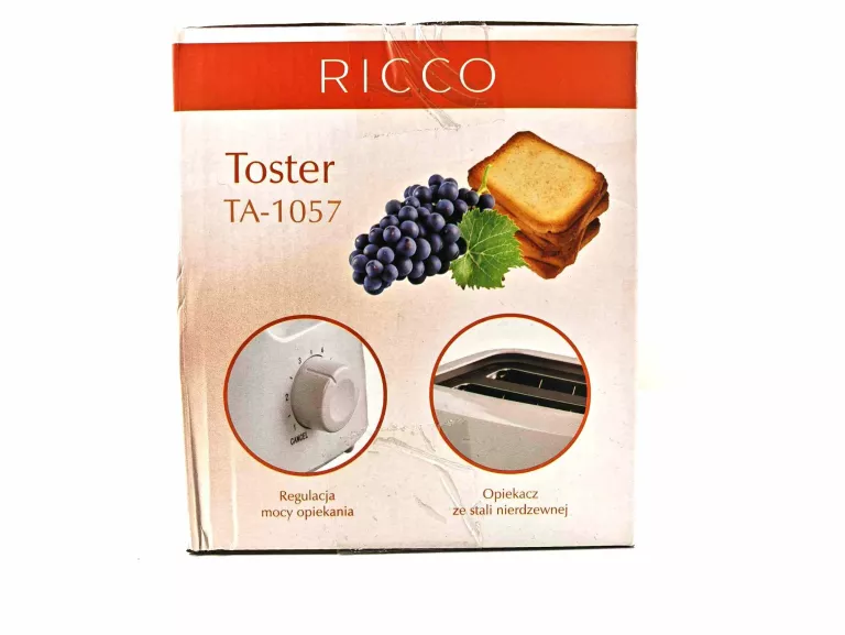 TOSTER 700W BIAŁY RICCO TA-1057