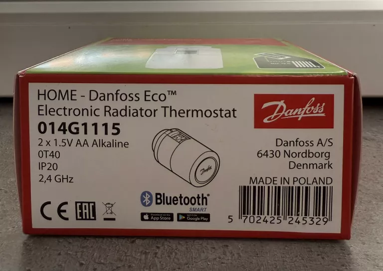 INTELIGENTNA GŁOWICA TERMOSTAT GRZEJNIKOWY DANFOSS ECO BLUETOOTH 014G1115