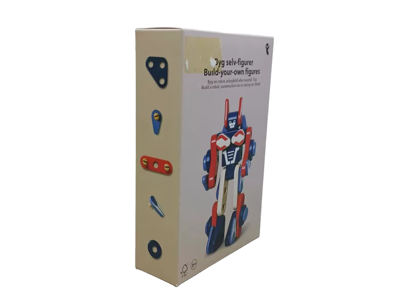 FIGURKA Z DRREWNIANYCH KLOCKÓW TRANSFORMERS 3 W 1
