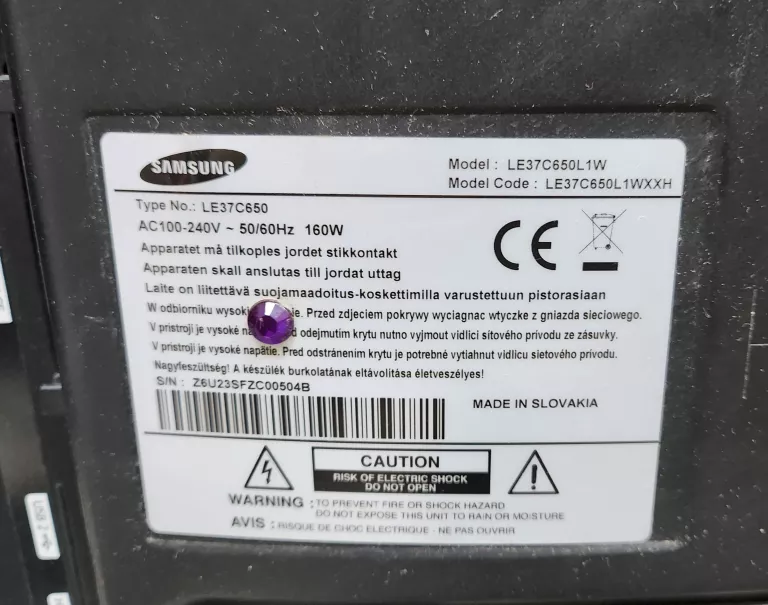 TELEWIZOR SAMSUNG LE37C650 37" FULL HD