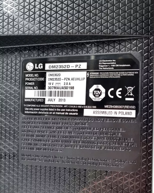 MONITOR TV LG DM2752D