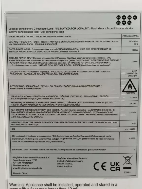 KLIMATYZATOR GOODHOME 3,5KW FDP35-3032ZPR5