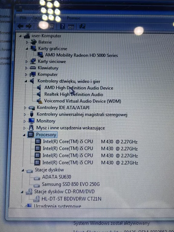 LAPTOP PACKARD BELL KAYF0 17"/WIN7/I5/8GBRAM/256GB POLECAMY!