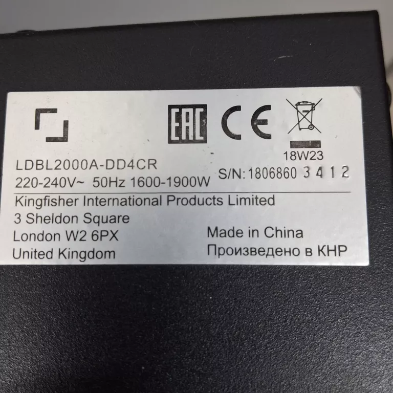 KOMINEK ELEKTRYCZNY LDBL2000A-DD4CR 1900 W