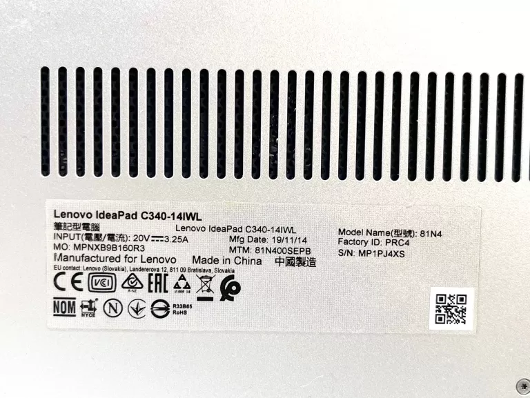 LAPTOP LENOVO IDEAPAD C340-14 5405U 4GB 128PCIE FHD W11