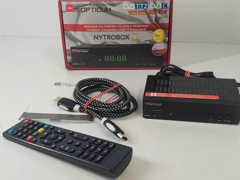 OPTICUM NYTRO BOX NS DVB-T2 H.265/HEVC DEKODER DVB-T KPL
