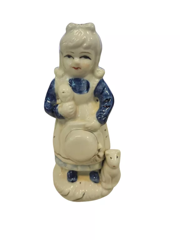 FIGURKA PORCELANOWA MAŁA DZIEWCZYNKA Z KOTEM