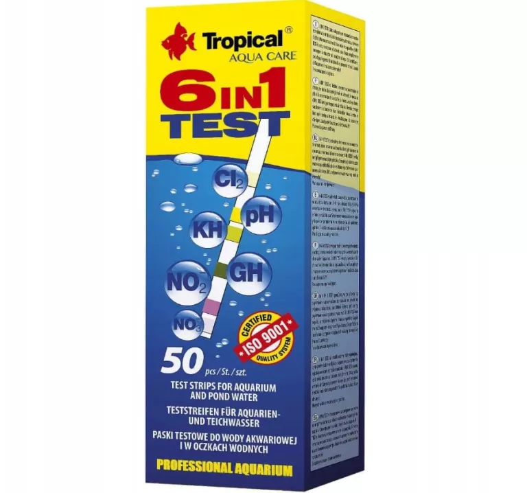 TROPICAL TESTY 6W1 PH GH KH NO2 NO3 CL 50 TESTÓW