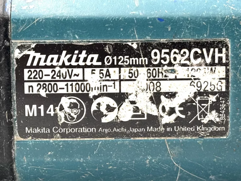 SZLIFIERKA KĄTOWA MAKITA 9562CVH 1200W 125MM 11000RPM