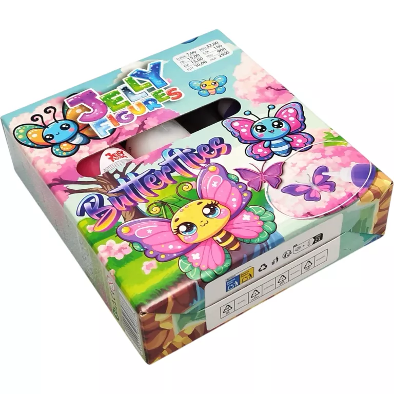 JELLY FIGURES FIGURKI ŻELOWE MOTYLE ZESTAW + 3 KOLORY + MISKA - MOTYL
