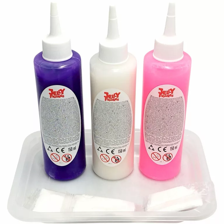 JELLY FIGURES FIGURKI ŻELOWE MOTYLE ZESTAW + 3 KOLORY + MISKA - MOTYL