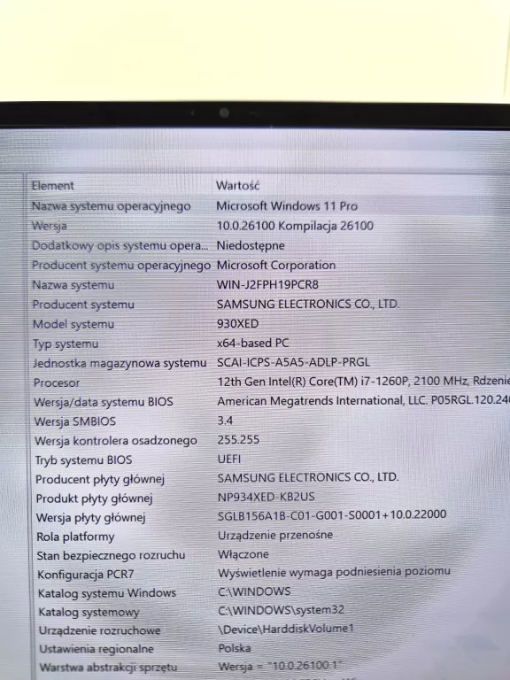 LAPTOP SAMSUNG BOOK2 PRO I7-12GEN 16GB/1TB WIN11 PRO