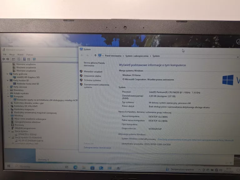 LAPTOP ASUS R541N/4GB/465GB/INTEL PENTINUM CPU N4200/HDD/WINDOWS 10 HOME