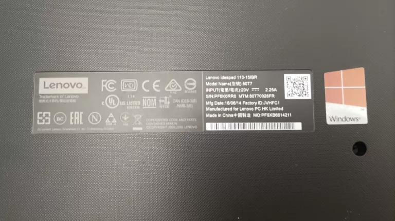 LAPTOP CHROMEBOOK LENOVO IDEAPAD 110-15IBR + ŁADOWARKA