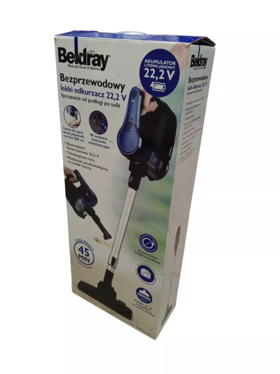 BEZPRZEWODOWY ODKURZACZ BELDRAY LITOWO-JONOWY-22,2