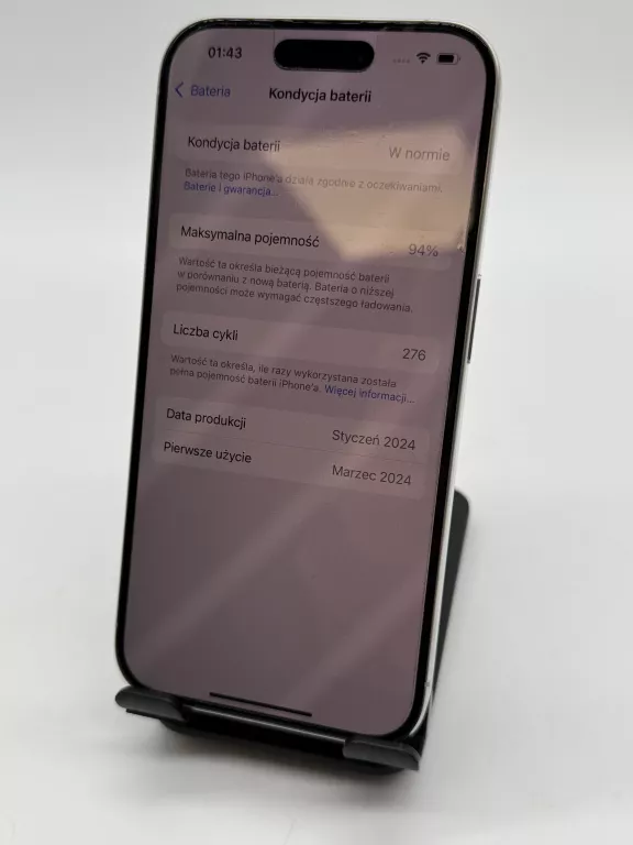 TELEFON IPHONE 15 PRO 256GB MEDIA EXPERT 94% KONDYCJA