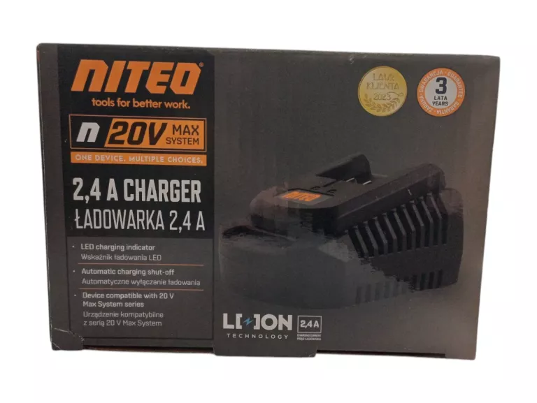 ŁADOWARKA DO AKUMULATORÓW NITEO 20V 2,4A CLV-2102400