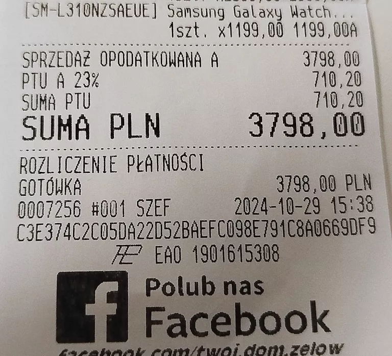 SMARTWATCH SAMSUNG GALAXY WATCH 7 SM-L310NZ 44MM SREBRNY Z GWARANCJĄ !