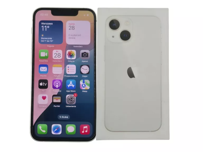 TELEFON APPLE IPHONE 13 MINI 128GB 77% 5.4'' 5G NFC 2406 MAH BIAŁY