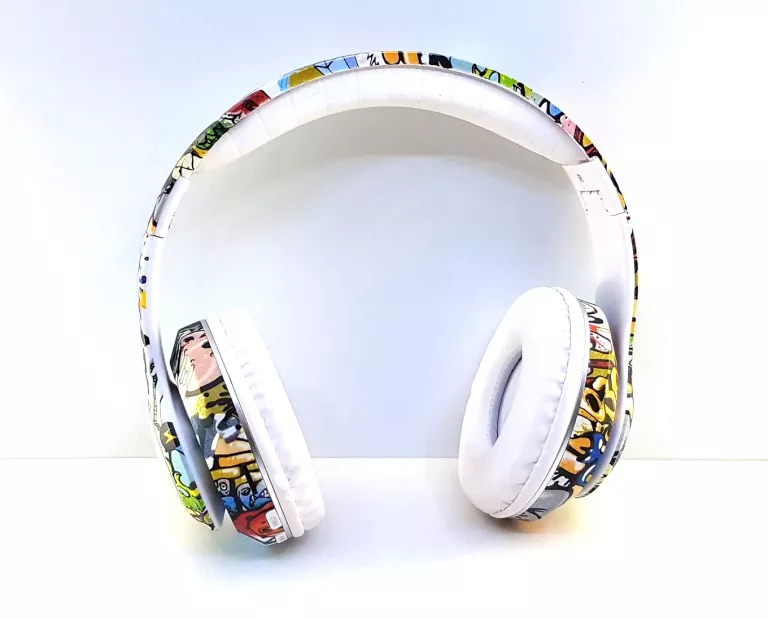 ŚWIECĄCE SŁUCHAWKI BLUETOOTH GRAFFITI BEZPRZEWODOWE NAUSZNE
