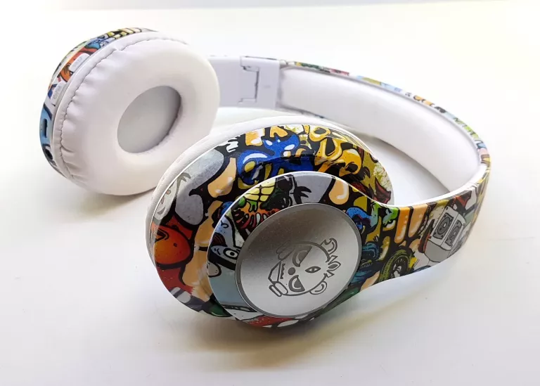 ŚWIECĄCE SŁUCHAWKI BLUETOOTH GRAFFITI BEZPRZEWODOWE NAUSZNE