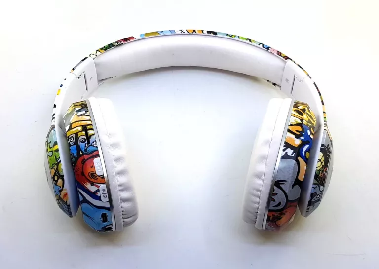 ŚWIECĄCE SŁUCHAWKI BLUETOOTH GRAFFITI BEZPRZEWODOWE NAUSZNE