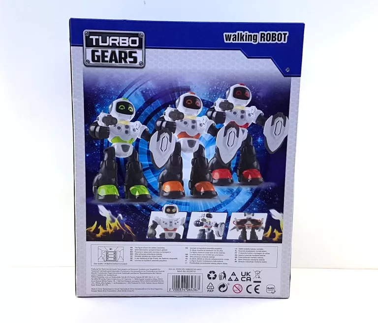 ROBOT TURBO GEARS NA BATERIE ZABAWKA INTERAKTYWNA