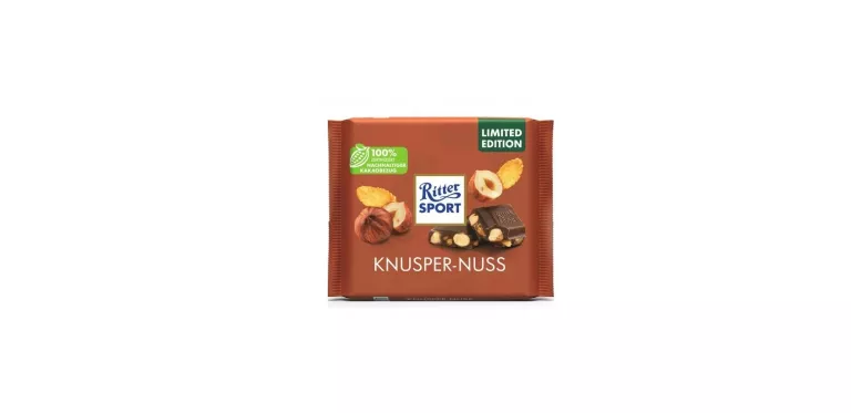 RITTER SPORT CZEKOLADA MLECZNA Z ORZECHAMI I PŁATKAMI KUKURYDZIANYMI 100G