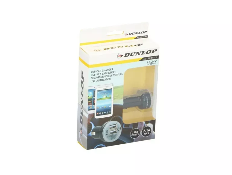 DUNLOP ŁADOWARKA SAMOCHODOWA DUAL USB 12/24V