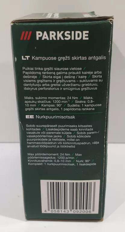 PARKSIDE NASADKA KĄTOWA DO WIERTARKI PBMS 5 PRZYSTAWKA 90° DO WIERCENIA