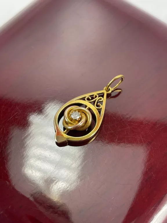 ZŁOTA ZAWIESZKA DIAMENT 585 0,06 CT CERTYFIKAT 2,25G