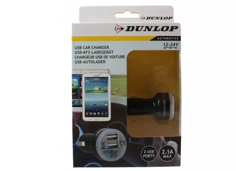 DUNLOP ŁADOWARKA SAMOCHODOWA DUAL USB 12/24V