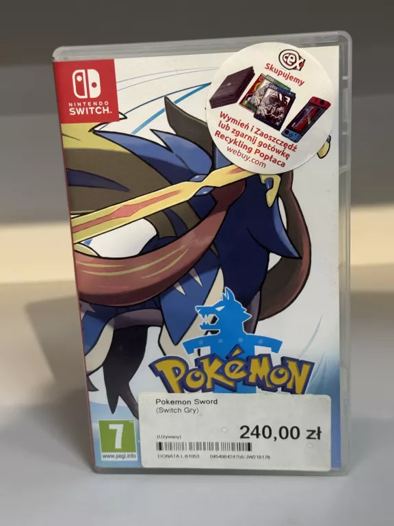 GRA NINTENDO SWITCH / POKEMON SWORD / PUDEŁKO