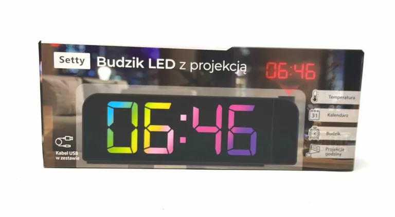 BUDZIK LED Z PROJEKCJĄ AN0726