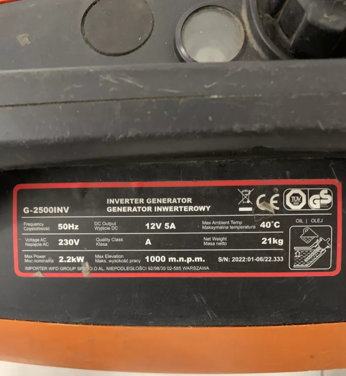 AGREGAT PRĄDOTWÓRCZY MAJSTER MP-G2500INV