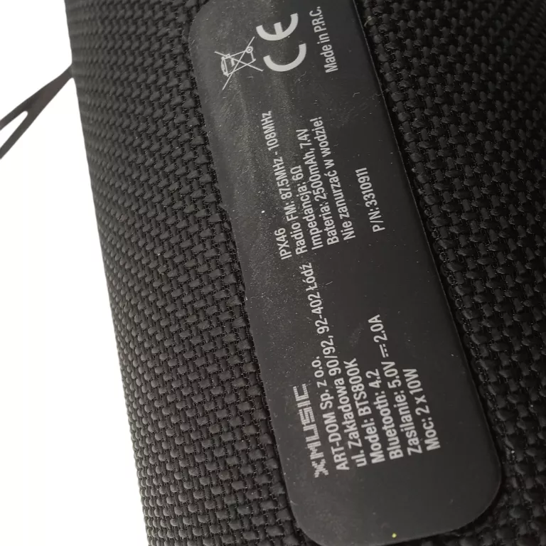 GŁOŚNIK BT XMUSIC BTS800K