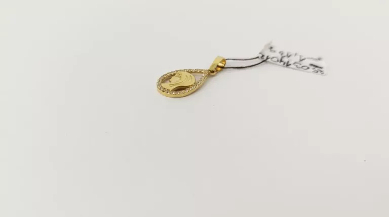 ŚLICZNY ZŁOTY MEDALIK CYRKONIE 585 1,13G